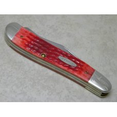 Case XX USA Tested Centennial 1889-1989 Serial #050 Red Bone R6240 Dogleg Trapper Knife Case XX USA Tested Centennial 1889-1989 Serial #050 Red Bone R6240 Dogleg Trapper Knife