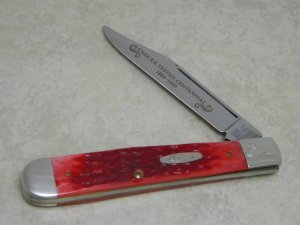 Case XX USA Tested Centennial 1889-1989 Serial #050 Red Bone R6111 1/2 SS 1 Blade Jack Knife