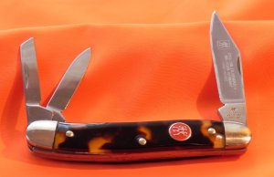 J A Henckels HK-7-T Whitter PocketKnife w Faux Tortoise Shell Handles &Frost Blade Etch -Hand Honed