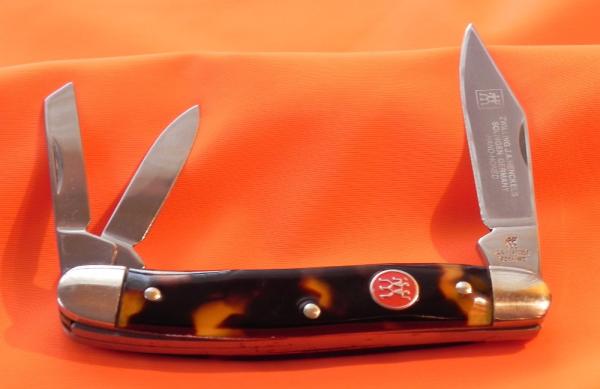J A Henckels HK-7-T Whitter PocketKnife w Faux Tortoise Shell Handles &Frost Blade Etch -Hand Honed J A Henckels HK-7-T Whitter PocketKnife w Faux Tortoise Shell Handles &Frost Blade Etch -Hand Honed