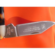 J A Henckels HK-7-T Whitter PocketKnife w Faux Tortoise Shell Handles &Frost Blade Etch -Hand Honed J A Henckels HK-7-T Whitter PocketKnife w Faux Tortoise Shell Handles &Frost Blade Etch -Hand Honed