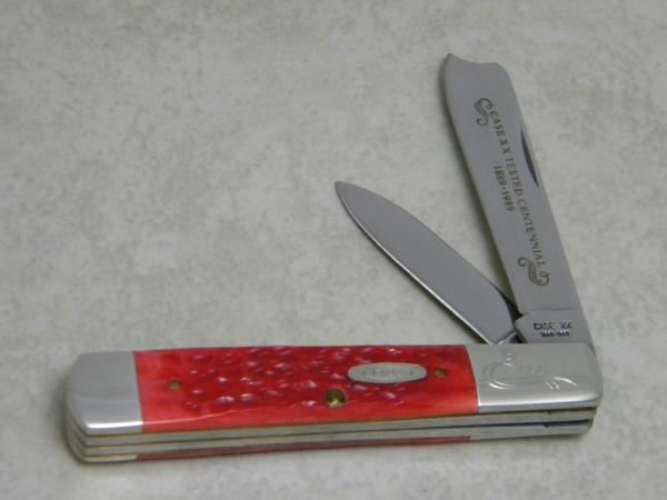 Case XX USA Tested Centennial 1889-1989 Serial #050 Red Bone R62005 SS Razor Knife Case XX USA Tested Centennial 1889-1989 Serial #050 Red Bone R62005 SS Razor Knife