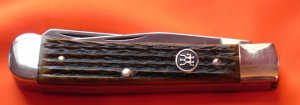 Vintage J A Henckels 2 Blade Trapper with Moss Green Colored Handles Black Henckels Sheild – NOS