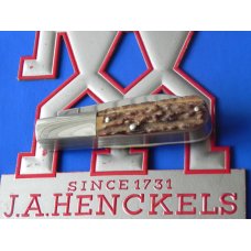 Vintage, NOS, Zwilling J A Henckels 3 Blade Barlow (HK-26-S) with Premium Stag Handles & Orig Box Vintage, NOS, Zwilling J A Henckels 3 Blade Barlow (HK-26-S) with Premium Stag Handles & Orig Box