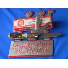 Vintage, NOS, Zwilling J A Henckels 3 Blade Barlow (HK-26-S) with Premium Stag Handles & Orig Box Vintage, NOS, Zwilling J A Henckels 3 Blade Barlow (HK-26-S) with Premium Stag Handles & Orig Box