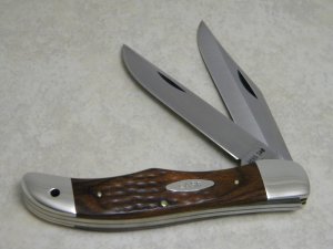 Case XX Stainless USA 2 Dot (1978) Laminated Wood 6265 SAB Folding Hunter Knife