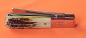 Case XX 1982 8 Dot Barlow w/ a Razor Blade And iGreat Stag Handles -Mdl# 52009RSSP -Serialized #3512
