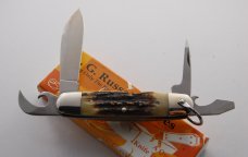 Classic A.G. Russell 4-Blade Unofficial Scout Knife, Made In USA, India Stag Covers, 2004 (759) Classic A.G. Russell 4-Blade Unofficial Scout Knife, Made In USA, India Stag Covers, 2004 (759)