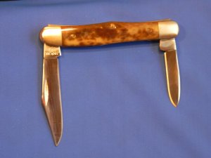 Vintage,  Case xx, 9 Dot, 1981, 2 Blade Half Whittler w/ Smooth Appaloosa Bone Handles -MDL # A6208