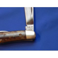 Vintage, Case xx, 9 Dot, 1981, 2 Blade Half Whittler w/ Smooth Appaloosa Bone Handles -MDL # A6208 Vintage, Case xx, 9 Dot, 1981, 2 Blade Half Whittler w/ Smooth Appaloosa Bone Handles -MDL # A6208