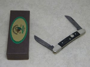 Weidmannsheil Solingen Germany Bone Stag Genuine Damascus 2 Blade Congress Knife in Box
