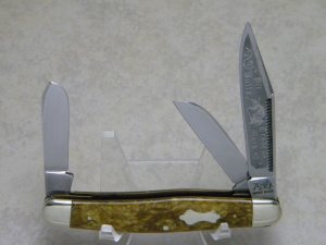 Bulldog Brand Solingen Germany Pit Bulls Trade Mark Marbled Stockman Knife c.1993