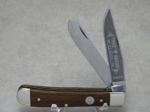 Boker Solingen Germany Tree Brand Classic Wood 2525 Trapper Knife c.1978-1984