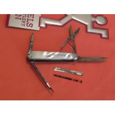 Antique Long Arm Twins J A Henckels 6 Blade/Tool Pocket Knife w/ Fiery Mother of Pearl Handles