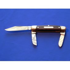 Vintage J A Henckels 3 Blade Stockman Pocket knife with Wood Handles & Blade Etch - NOS Vintage J A Henckels 3 Blade Stockman Pocket knife with Wood Handles & Blade Etch - NOS