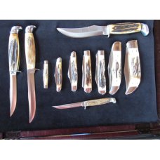 Case XX Grey Etch Set With Fixed Blades 1976 Case XX Grey Etch Set With Fixed Blades 1976
