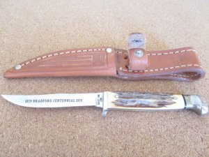 Case XX Stag Handle 1979 Bradford Centennial  Fixed Blade 