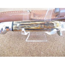 Case XX 1977 Stag Handle Fixed Blade Blue Scroll Pattern # M5FSSP Case XX 1977 Stag Handle Fixed Blade Blue Scroll Pattern # M5FSSP