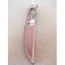 Case XX 1977 Stag Handle Fixed Blade Blue Scroll Pattern # M5FSSP Case XX 1977 Stag Handle Fixed Blade Blue Scroll Pattern # M5FSSP
