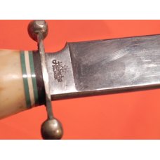 Vintage Hubertus Fixed Blade Hunter with Very Nice Stag Handles & Rare Indian Head Figure Vintage Hubertus Fixed Blade Hunter with Very Nice Stag Handles & Rare Indian Head Figure