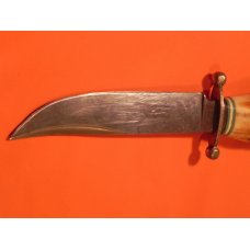 Vintage Hubertus Fixed Blade Hunter with Very Nice Stag Handles & Rare Indian Head Figure Vintage Hubertus Fixed Blade Hunter with Very Nice Stag Handles & Rare Indian Head Figure