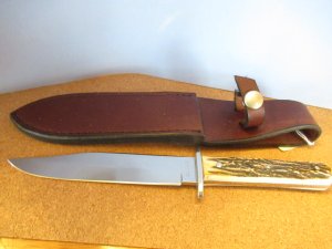 Nothwoods  Knife Co. Gladstone Mich. USA  Stag Handle Fixed Blade 