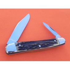 Vintage J A Henckels 2 Blade, 1/2 Serpintine Whittler Pocke tKnife with Stag Handles -Unused Vintage J A Henckels 2 Blade, 1/2 Serpintine Whittler Pocke tKnife with Stag Handles -Unused