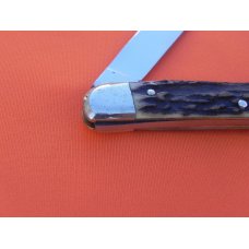 Vintage J A Henckels 2 Blade, 1/2 Serpintine Whittler Pocke tKnife with Stag Handles -Unused Vintage J A Henckels 2 Blade, 1/2 Serpintine Whittler Pocke tKnife with Stag Handles -Unused