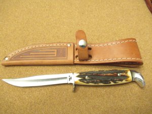 Case XX Stag Handle Fixed Blade Grey Etch 1976  Pattern # 5 FINN SSP