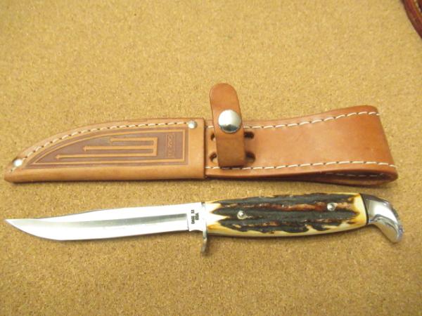 Case XX Stag Handle Fixed Blade Grey Etch 1976 Pattern # 5 FINN SSP Case XX Stag Handle Fixed Blade Grey Etch 1976 Pattern # 5 FINN SSP