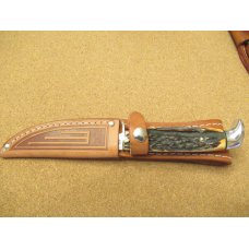 Case XX Stag Handle Fixed Blade Grey Etch 1976 Pattern # 5 FINN SSP Case XX Stag Handle Fixed Blade Grey Etch 1976 Pattern # 5 FINN SSP