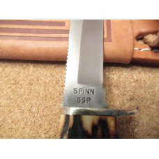 Case XX Stag Handle Fixed Blade Grey Etch 1976 Pattern # 5 FINN SSP Case XX Stag Handle Fixed Blade Grey Etch 1976 Pattern # 5 FINN SSP
