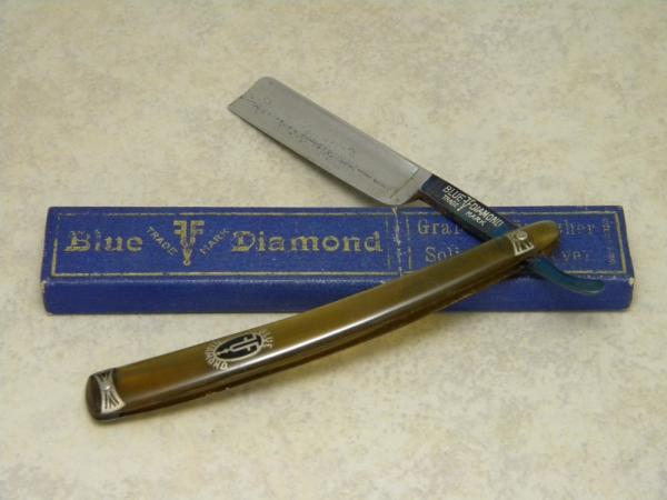 Vintage Grah & Plumacher Solingen-Weyer, Germany Blue Diamond Straight Razor in Box