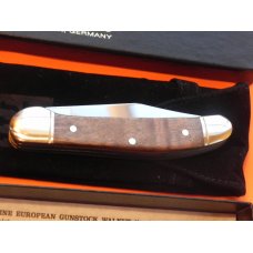 J A Henckels Copperhead Pocket Knife w European Gunstock Walnut Handles +Pouch, COA & Hard Box -RARE J A Henckels Copperhead Pocket Knife w European Gunstock Walnut Handles +Pouch, COA & Hard Box -RARE