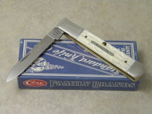 Case Family Brands Standard Knife Co. USA 2009 Natural Bone 61005 SS Barlow Knife in Box 1st Run
