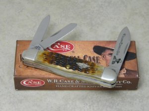 W.R. Case USA 2009 Molasses Bone 63046 SS Humpback Whittler Knife in Box