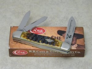 W.R. Case USA 2009 Molasses Bone 63046 SS Humpback Whittler Knife in Box