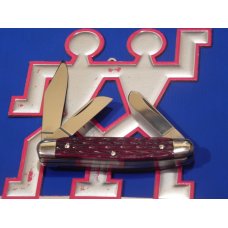 Vint J A Henckels Stockman, HK-2-B Pocket Knife w Great Dark Red Pickbone Handles & Frost Blade Etch Vint J A Henckels Stockman, HK-2-B Pocket Knife w Great Dark Red Pickbone Handles & Frost Blade Etch