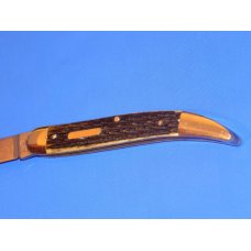 Vintage 1993 Bull Dog Brand Long Horn ToothPick Pocket Knife w/ Green Pick Bone Handles +Blade Etch Vintage 1993 Bull Dog Brand Long Horn ToothPick Pocket Knife w/ Green Pick Bone Handles +Blade Etch