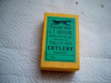 TALLEY-HO BINGHAM SHEFIELD BOX AND 4 BLADE TORTISE KNIFE