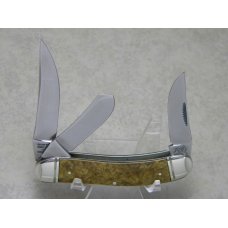 Bulldog Brand Solingen Germany Pit Bulls Trade Mark Gold Marbled Cuttin Horse Sowbelly Knife c.1993 Bulldog Brand Solingen Germany Pit Bulls Trade Mark Gold Marbled Cuttin Horse Sowbelly Knife c.1993