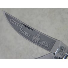 Bulldog Brand Solingen Germany Pit Bulls Trade Mark Gold Marbled Cuttin Horse Sowbelly Knife c.1993 Bulldog Brand Solingen Germany Pit Bulls Trade Mark Gold Marbled Cuttin Horse Sowbelly Knife c.1993