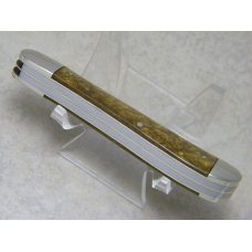Bulldog Brand Solingen Germany Pit Bulls Trade Mark Gold Marbled Dogleg Trapper Knife c.1993 Bulldog Brand Solingen Germany Pit Bulls Trade Mark Gold Marbled Dogleg Trapper Knife c.1993