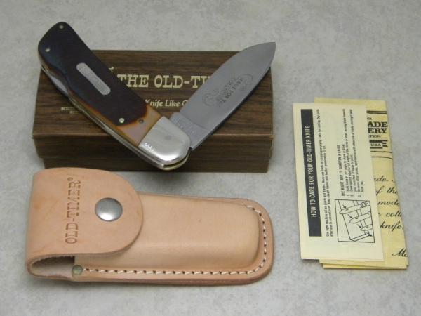 Schrade USA 51OT Old Timer Delrin Big Timer Folding Lockback Knife & Pouch in Box Schrade USA 51OT Old Timer Delrin Big Timer Folding Lockback Knife & Pouch in Box