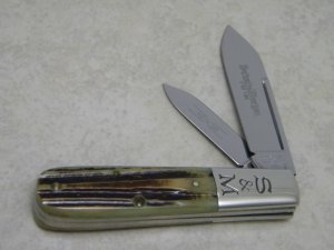 Schatt & Morgan Titusville PA by Queen Cutlery USA Bone 042269 Barlow Knife