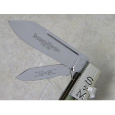 Schatt & Morgan Titusville PA by Queen Cutlery USA Bone 042269 Barlow Knife Schatt & Morgan Titusville PA by Queen Cutlery USA Bone 042269 Barlow Knife