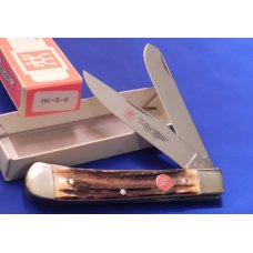 Vintage, NOS, J A Henckels 2 Blade Trapper with Premium Stag Handles & Blade Etch +Orig Box Vintage, NOS, J A Henckels 2 Blade Trapper with Premium Stag Handles & Blade Etch +Orig Box