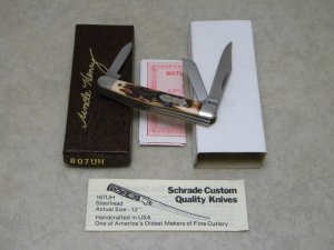 Schrade + USA 807UH Uncle Henry Staglon Junior Stockman Knife in Box