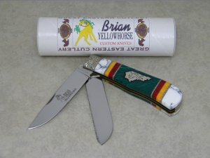 Great Eastern Cutlery USA Brian Yellowhorse 235208  4 of 50  Jumbo Trapper Knife in Tube