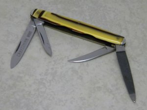 Schrade Walden NY USA Butter & Molasses Craftsman 9505 Etched 4 Blade Pen Knife